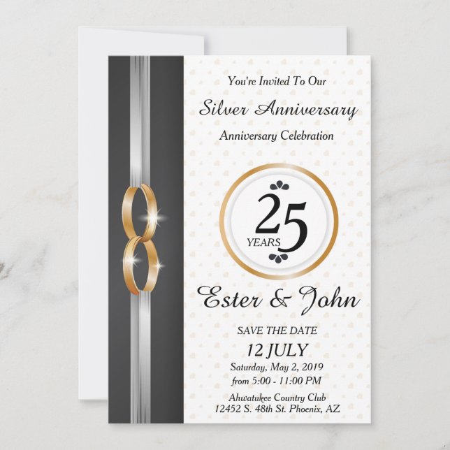 25th Wedding Anniversary Invitation (Front)