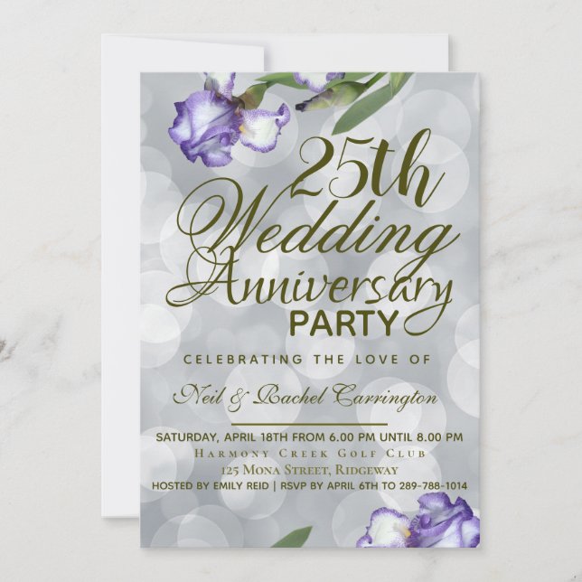 25th Wedding Anniversary Invitation (Front)