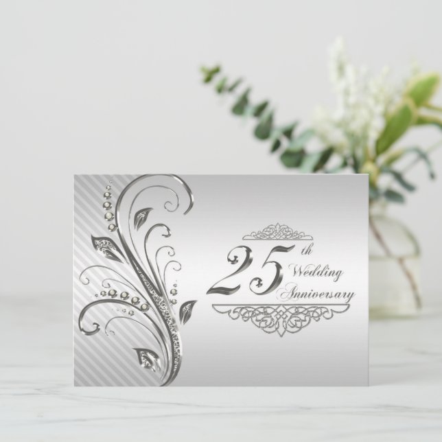 25th Wedding Anniversary Invitation (Standing Front)