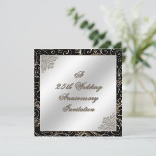 25th Wedding Anniversary Invitation Card