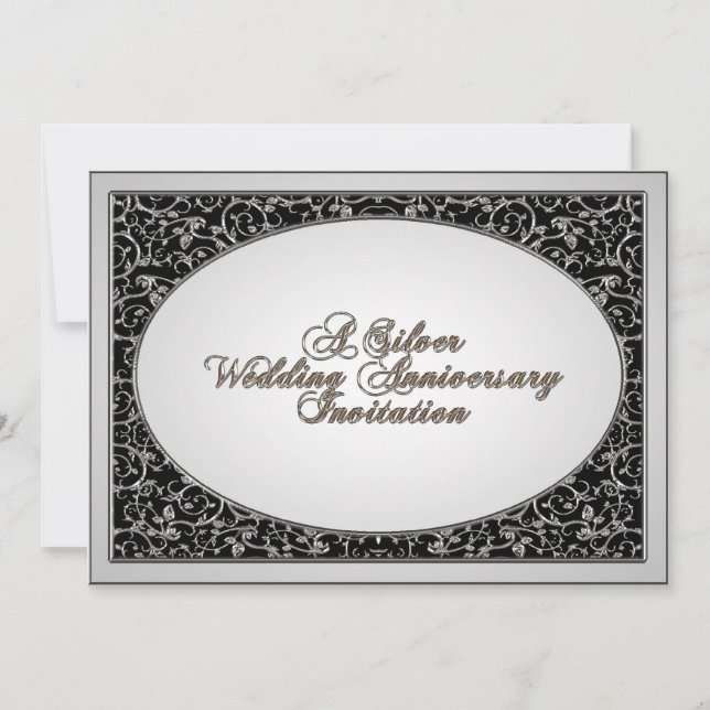 25th Wedding Anniversary Invitation Card (Front)