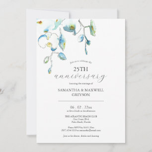 25th Wedding Anniversary Invitations Floral