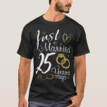 25th Wedding Anniversary.Just Married 25 years Ago T-Shirt<br><div class="desc">25 years wedding anniversary outfit for couples! 25th Wedding Anniversary  for husband and wife married in 1995. A lovely gift for couples or partners who is celebrating their anniversary.</div>