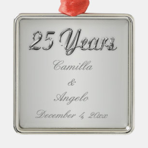 25th Wedding Anniversary Keepsake Ornament