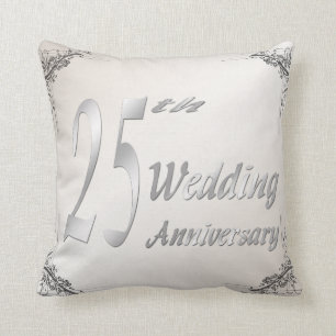 25th Wedding Anniversary Keepsake Pillow
