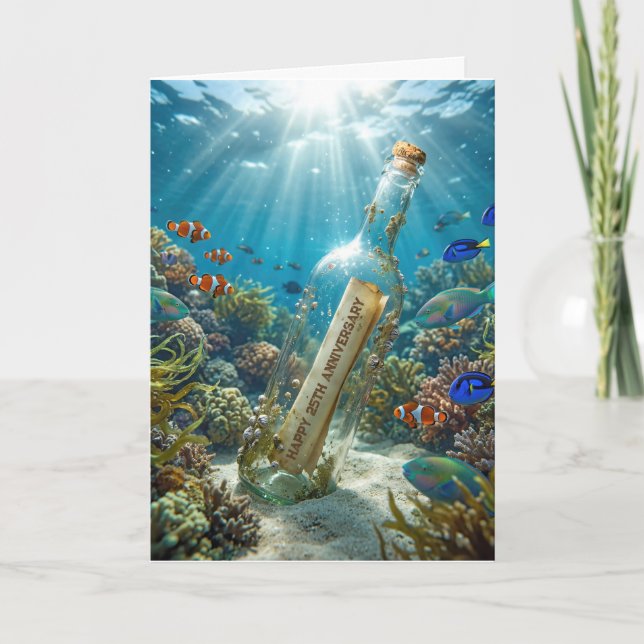 25th Wedding Anniversary Message in a Bottle Card (Front)
