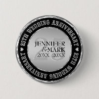 25th Wedding Anniversary Metallic Silver And Black