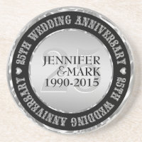25Th Wedding Anniversary Metallic Silver & Black 2