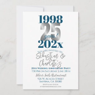 25th Wedding Anniversary Modern Invitation
