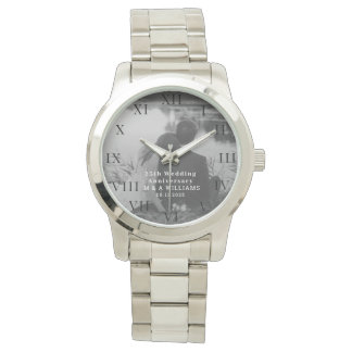 25th Wedding Anniversary Modern Photo Fiftieth  Watch