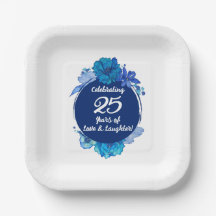25th Wedding Anniversary Paper Plate
