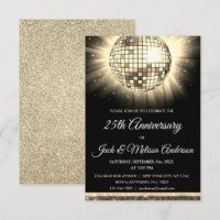 25th Wedding Anniversary Party Gold Disco Ball