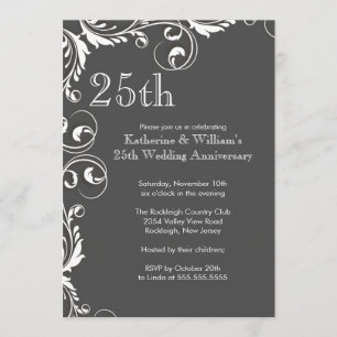 25th Wedding Anniversary Party Invitations