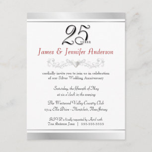 25th Wedding Anniversary Party Invitations