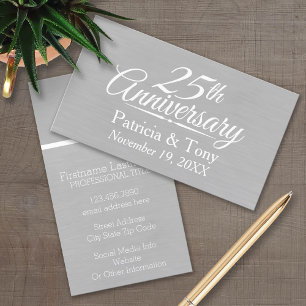 25th Wedding Anniversary Personalised Business Card