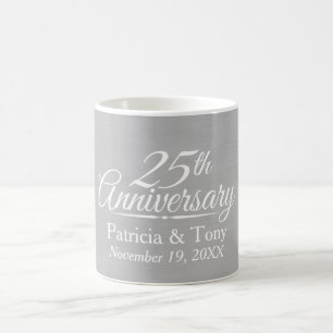 25th Wedding Anniversary Personalised Coffee Mug