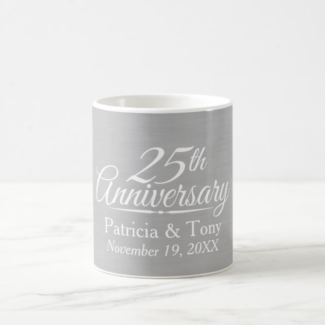 25th Wedding Anniversary Personalised Coffee Mug (Center)