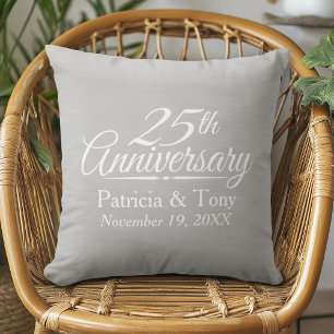 25th Wedding Anniversary Personalised Cushion