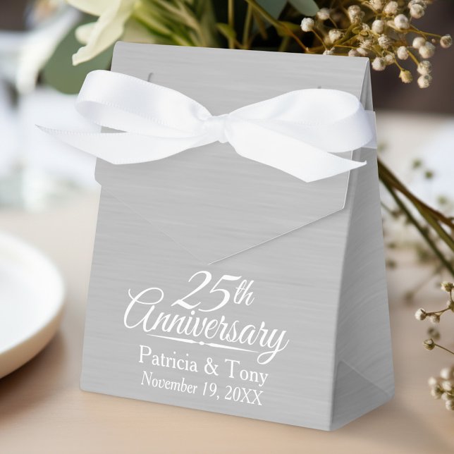 25th Wedding Anniversary Personalised Favour Box (Personalized gift box for wedding anniversary party favors)