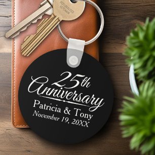 25th Wedding Anniversary Personalised Key Ring