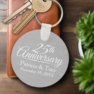 25th Wedding Anniversary Personalised Key Ring