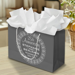 25th Wedding Anniversary Personalised Large Gift Bag