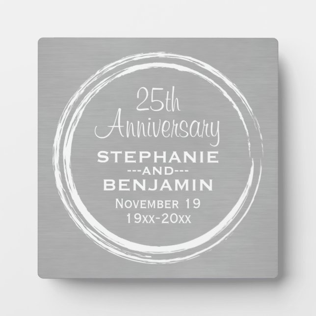 25th Wedding Anniversary Personalised Plaque (Front)