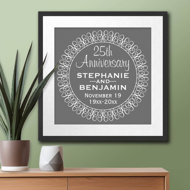 25th Wedding Anniversary Personalised Poster (Anniversary Poster)