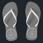 25th Wedding Anniversary Personalised Thongs<br><div class="desc">Traditional Grey Silver and White Border - Perfect gift for parents or grandparents. A keepsake that you can customise.</div>