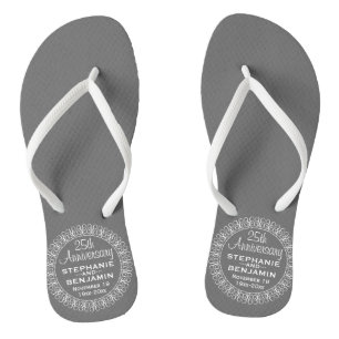 25th Wedding Anniversary Personalised Thongs