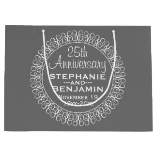 25th Wedding Anniversary Personalized Large Gift Bag