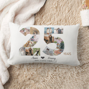 25th Wedding Anniversary Photo  Lumbar Cushion