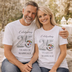 25th wedding anniversary photo silver T-Shirt