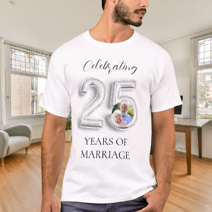 25th wedding anniversary photo silver T-Shirt