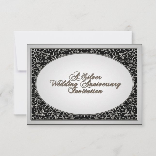 25th Wedding Anniversary RSVP Invitation Card (Front)