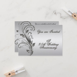 25th Wedding Anniversary RSVP Invitation Card
