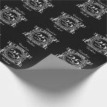 25th wedding anniversary silver crest wrapping paper<br><div class="desc">A romantic design to celebrate your 25th year of marriage. If you would like any help customising this design please contact me, their is an ask this designer button, just below this text. This twenty fifth, 25 years wedding anniversary crest has the text silver as that is the traditional gift...</div>