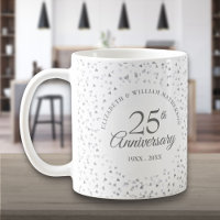 25th Wedding Anniversary Silver Hearts