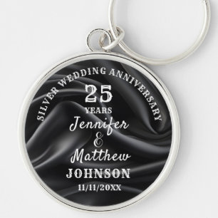 25th WEDDING ANNIVERSARY Silver Wedding Editable Key Ring