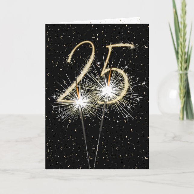 25th wedding anniversary sparklers card (Front)