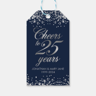 25th Wedding Anniversary Thank You Cheers Gift Tags