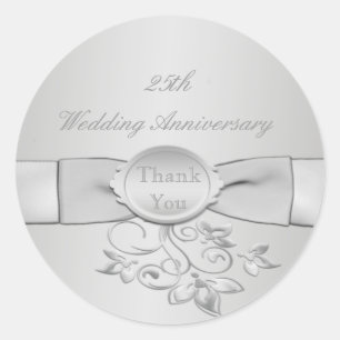 25th Wedding Anniversary Thank You Sticker