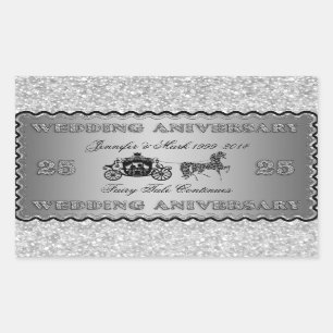 25th Wedding Anniversary-Wedding Horse & Carriage Rectangular Sticker