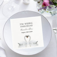 25th wedding anniversary white swan couple