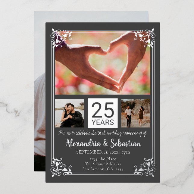25th Wedding Anniversary With Frame (Front/Back)