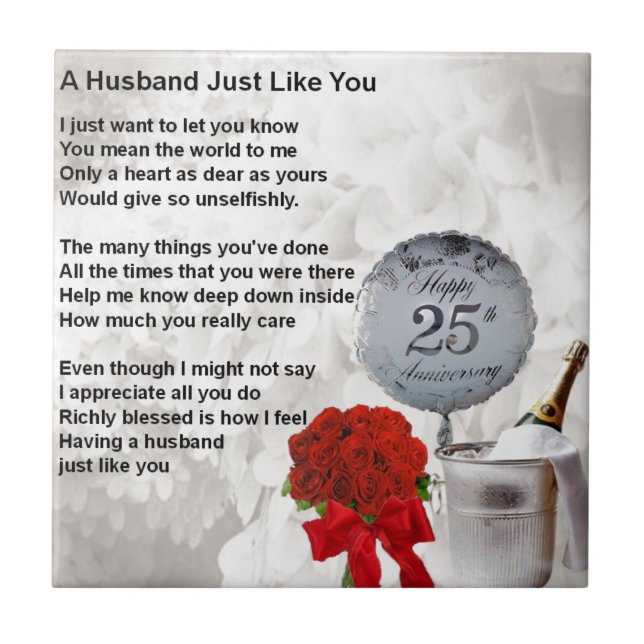 25th wedding husband poem tile (Front)