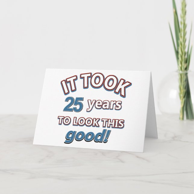 25th year birthday designs card (Front)