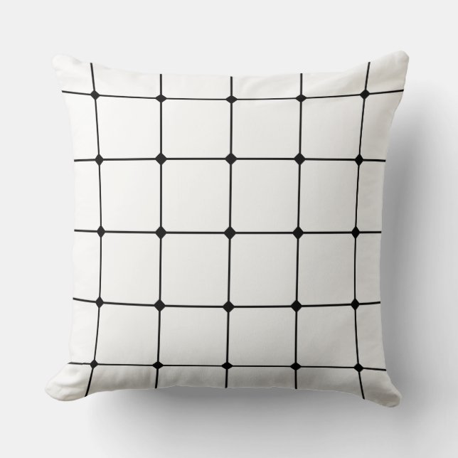 260216 Grid v2 - Black on White Cushion (Front)