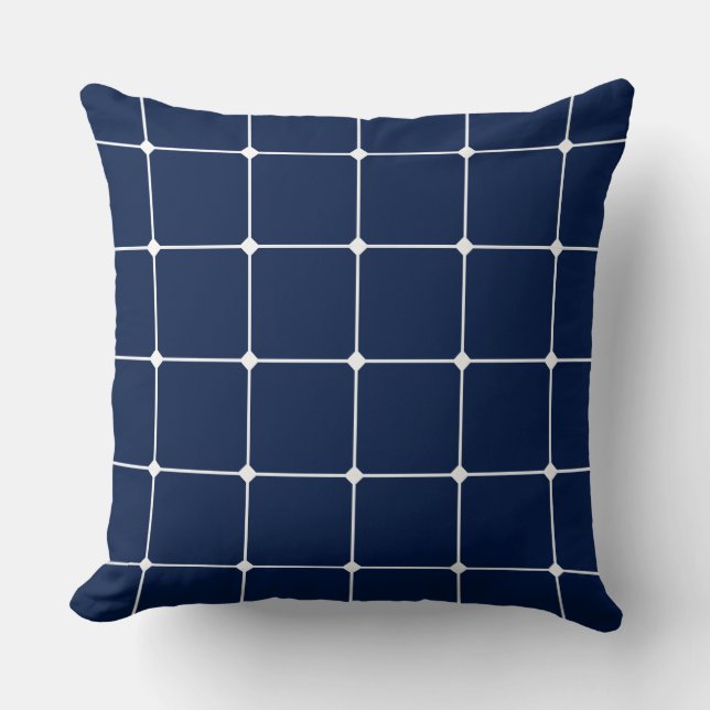 260216 Grid v2 - White on Blue #001744 Cushion (Front)