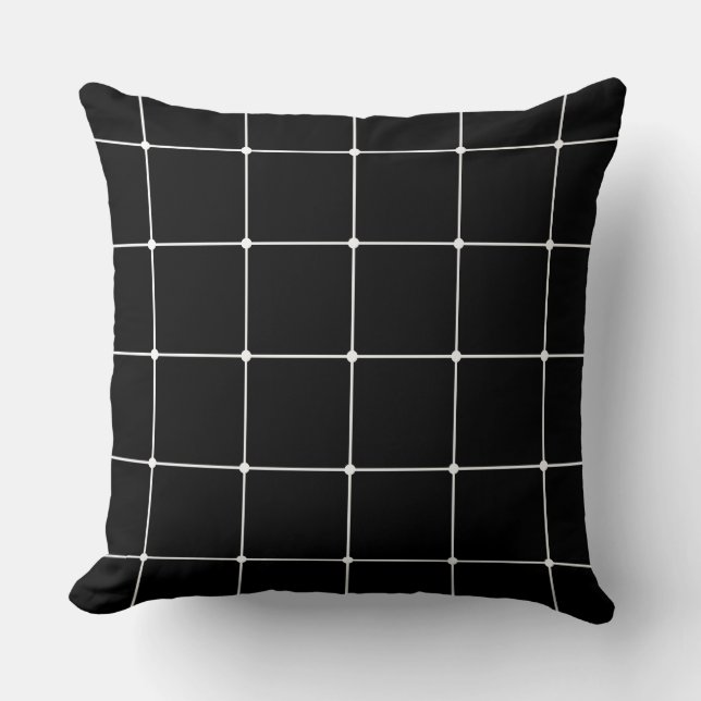 260216 Grid - White on Black Cushion (Front)
